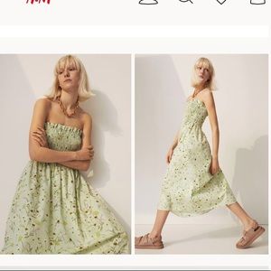 NWT H&M wildflowers smocked bandeau dress